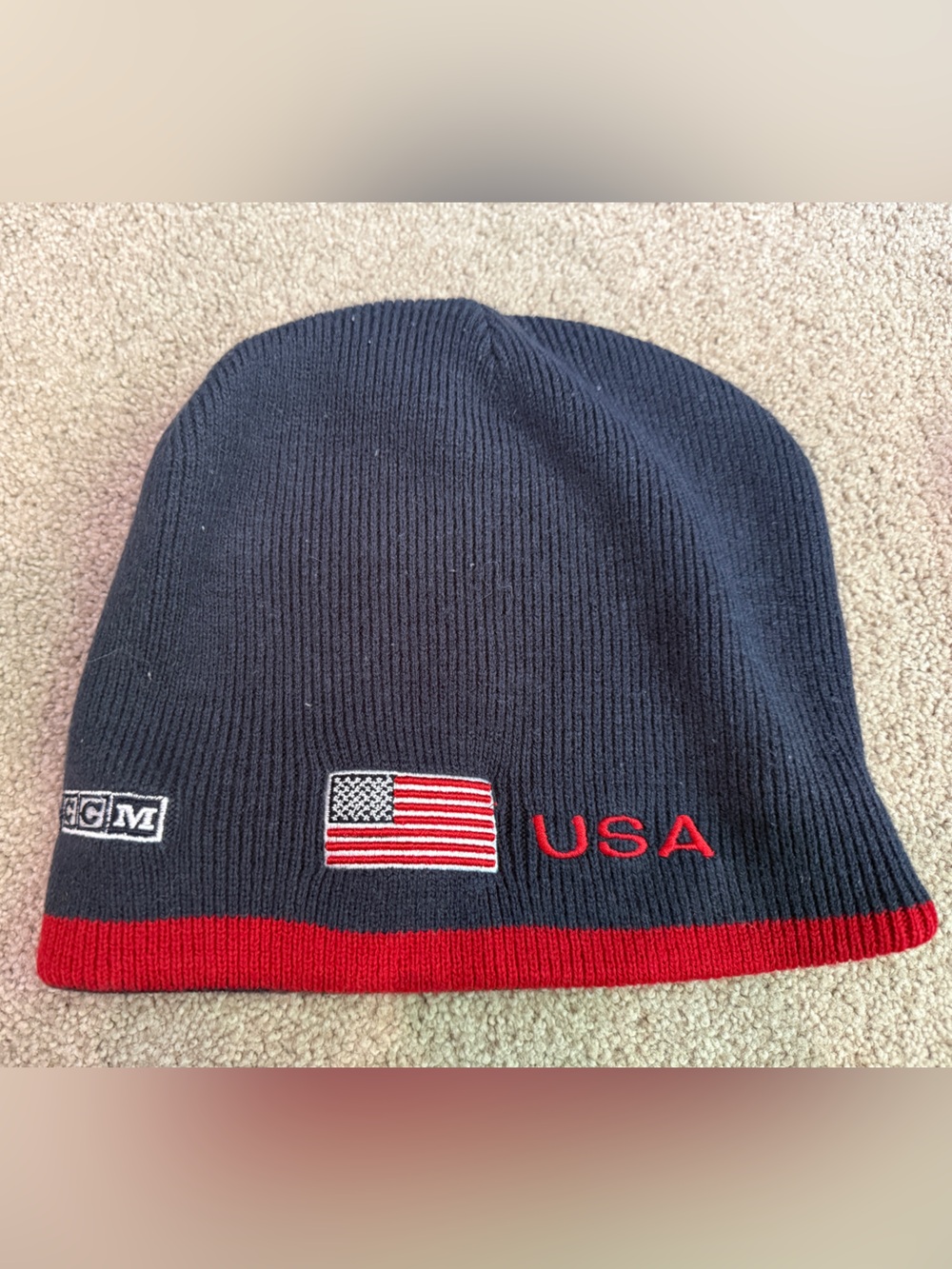 CCM USA Hockey reversible beanie toque hat Winter Olympics 2002